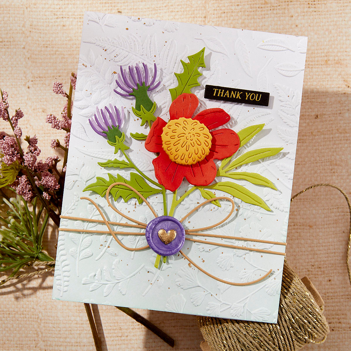 Spellbinders Field Notes Twine Etched Dies s2-410 thank you