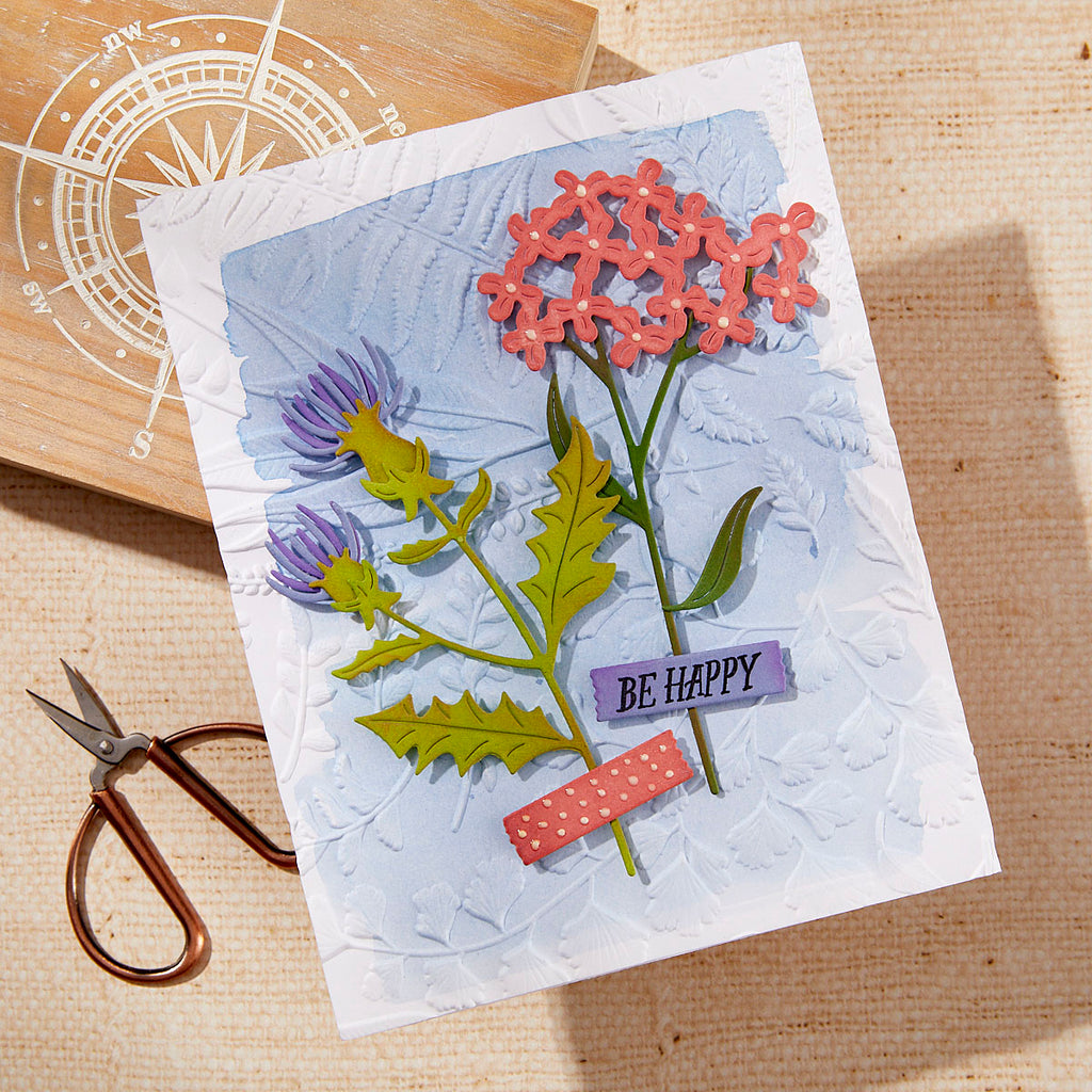 Spellbinders Field Notes Wildflowers Etched Dies s4-1369 be happy