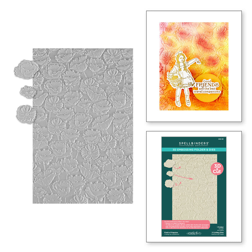 Spellbinders Field of Poppies 3D Folder and Die Set e3d-161
