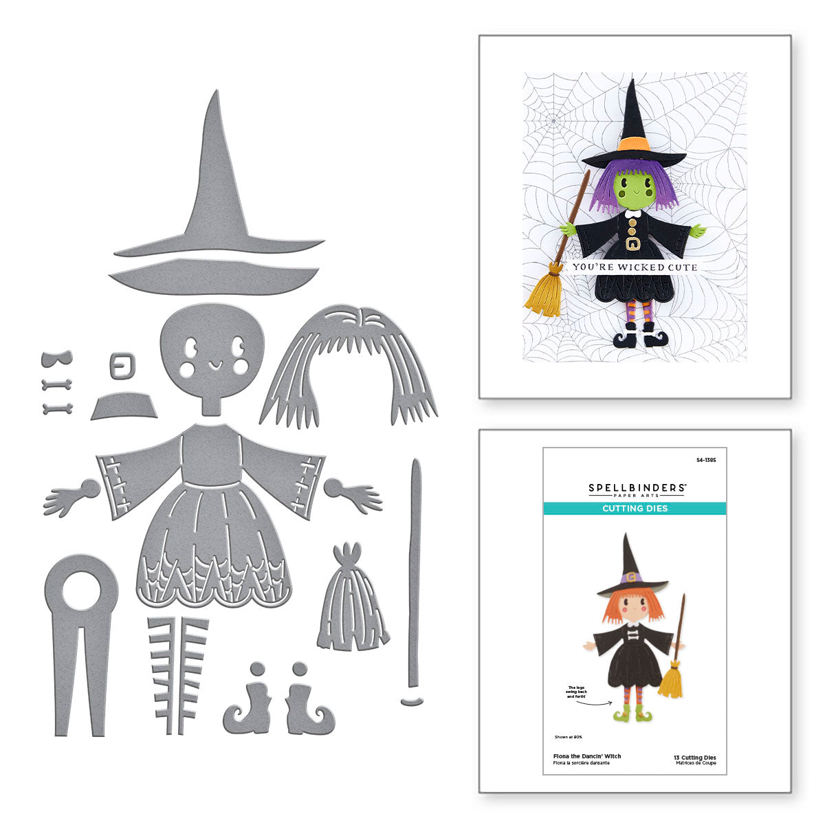 Spellbinders Fiona the Dancin Witch Etched Dies s4-1385