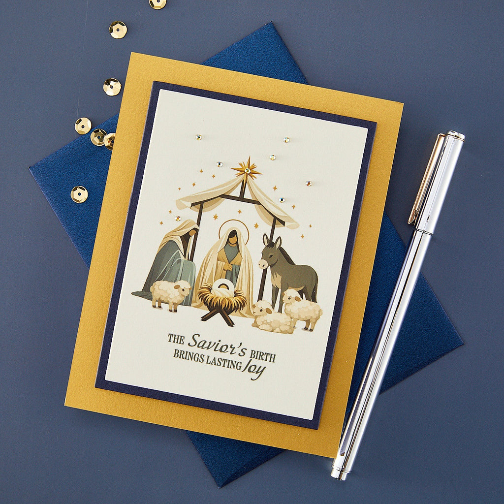Spellbinders First Christmas Night Rub Ons scsr-017 sheep donkey gowns savior's birth card