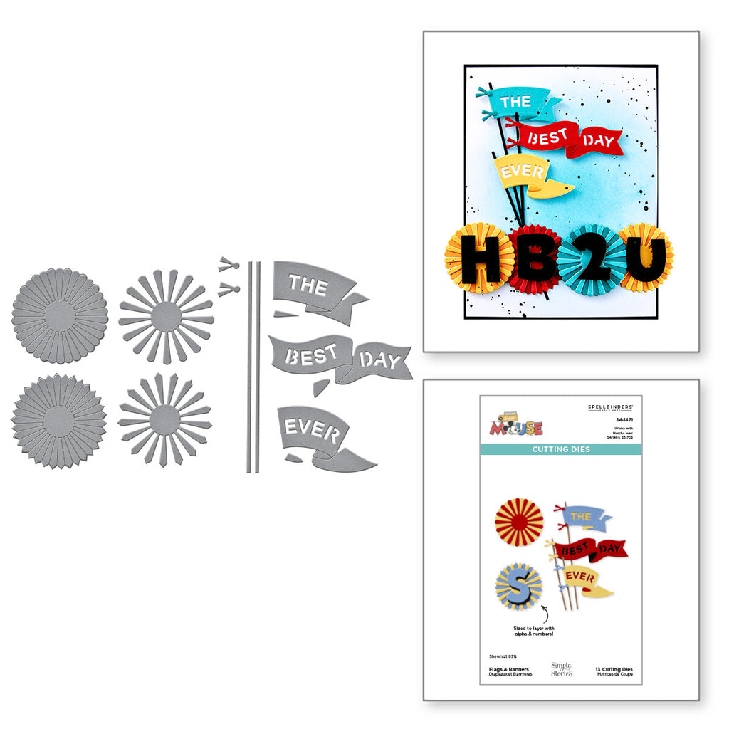 Spellbinders Flags and Banners Etched Dies s4-1471