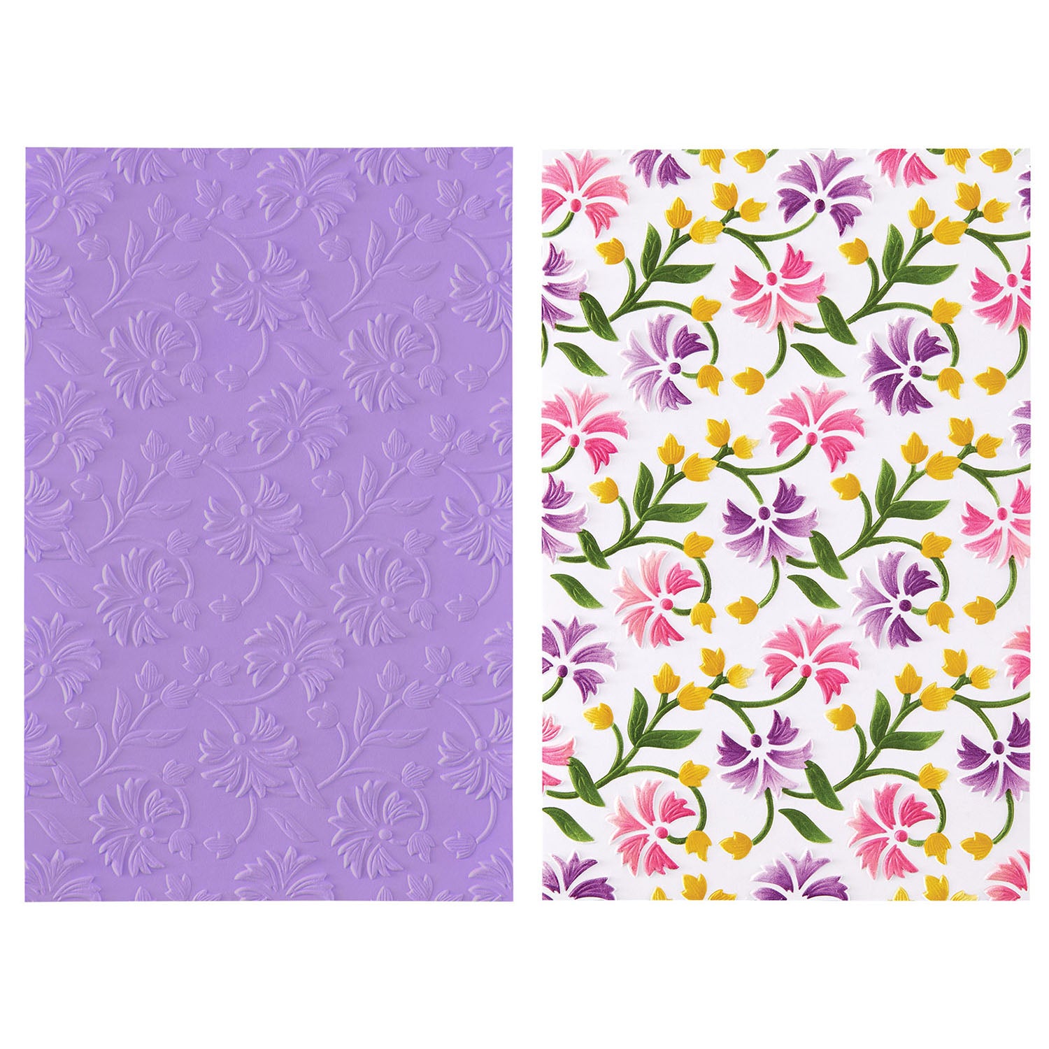 Spellbinders Flowing Florals 3D Embossing Folder and Stencil Bundle in color