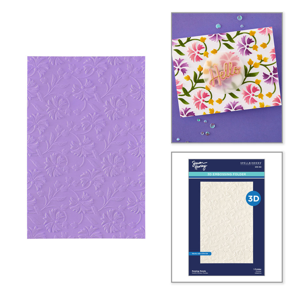 Spellbinders Flowing Florals 3D Embossing Folder e3d-182