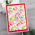 Spellbinders Flowing Florals 3D Embossing Folder e3d-182 pink and yellow flowers love you card