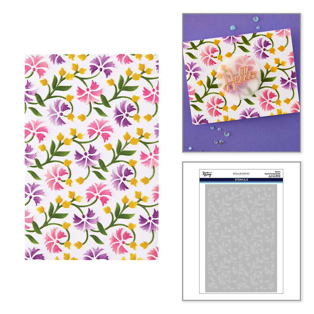 Spellbinders Flowing Florals Layered Stencils stn-134