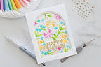 Spellbinders Flowing Florals Layered Stencils stn-134 happy birthday card