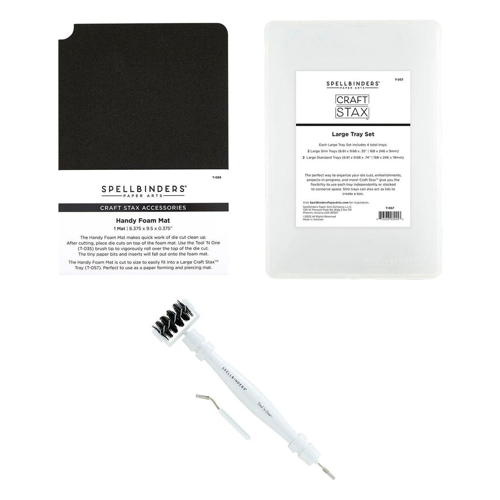 Spellbinders Foam Mat, Large Craft Stax and Tool Bundle