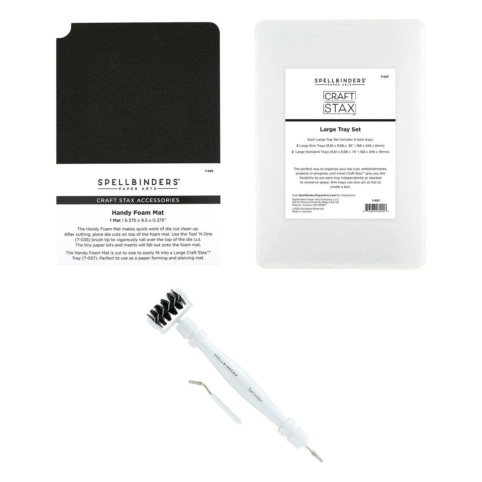 Spellbinders Foam Mat, Large Craft Stax and Tool Bundle