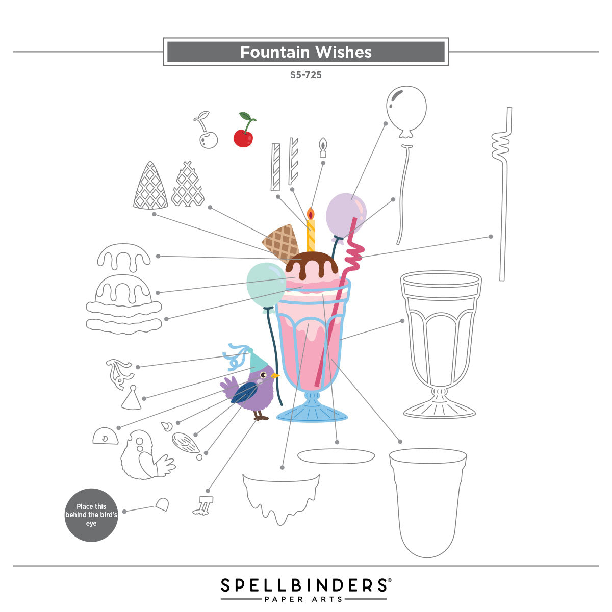 Spellbinders Fountain Wishes Etched Dies s5-725 assembly