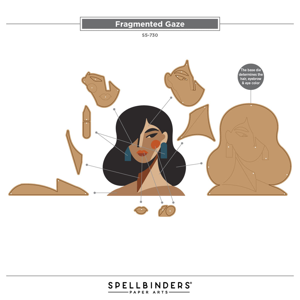 Spellbinders Fragmented Gaze Etched Dies s5-730 assembly