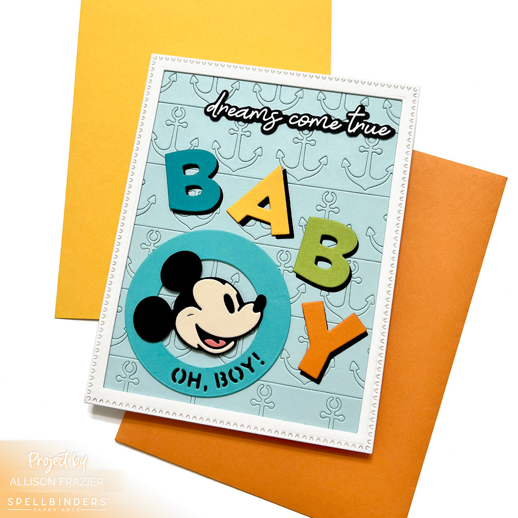 Spellbinders Frame and Sentiments Etched Dies s4-1470 baby