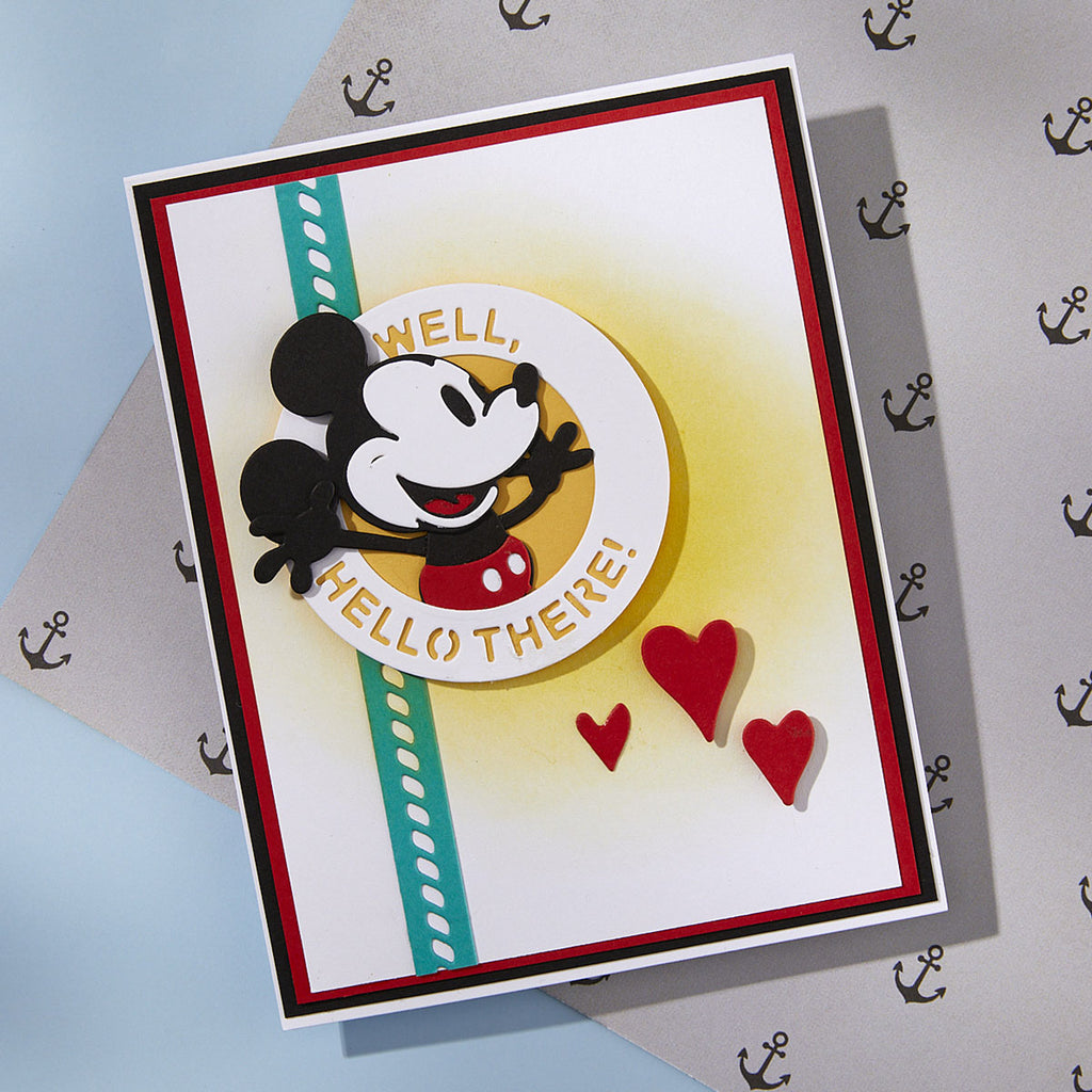 Spellbinders Frame and Sentiments Etched Dies s4-1470 hello