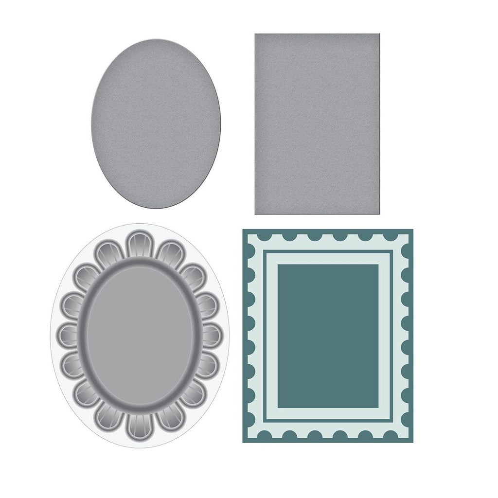 Spellbinders Frames Wax Seal Stamps and Die Bundle