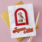Spellbinders French Holiday Sentiments Etched Dies s3-566 joyeux