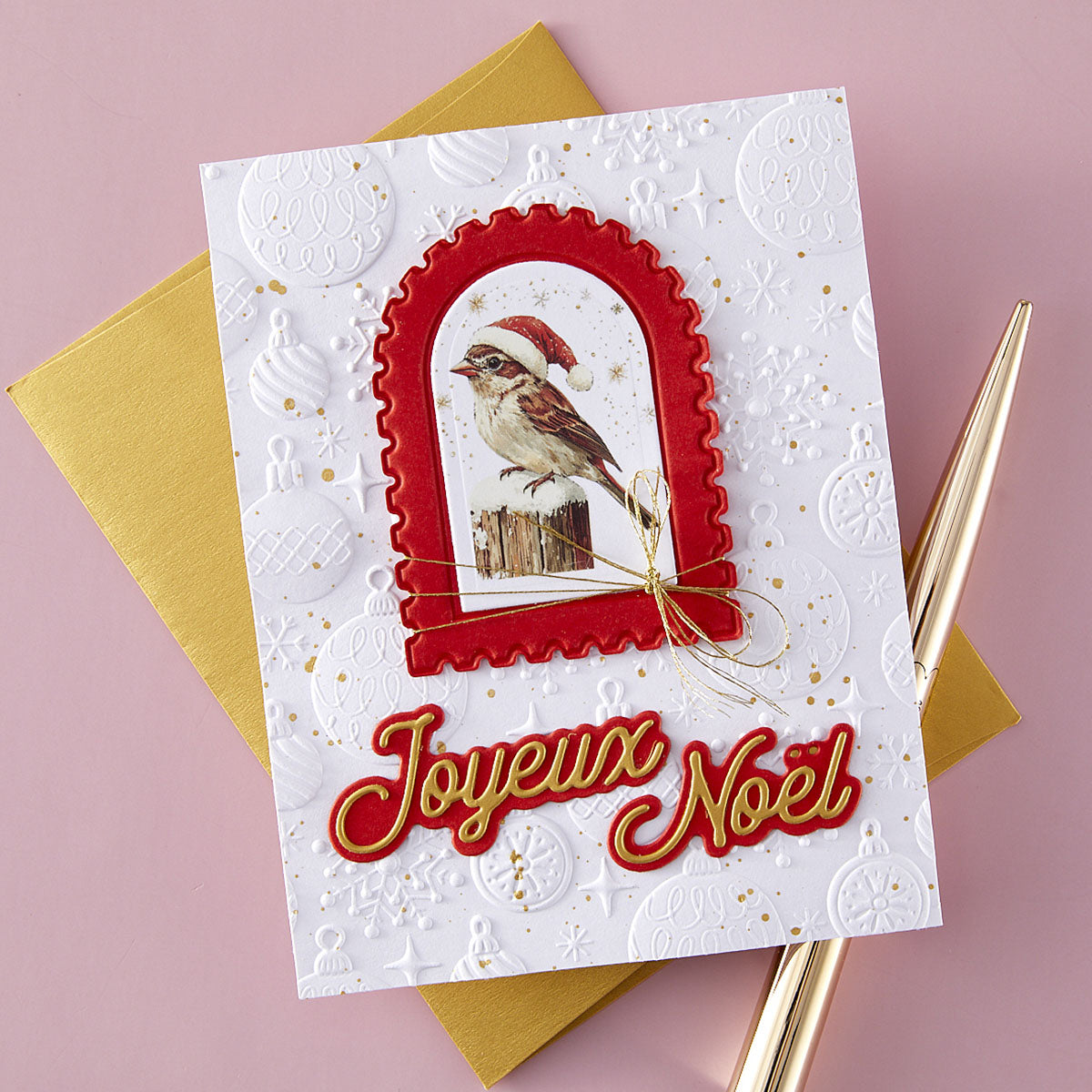 Spellbinders French Holiday Sentiments Etched Dies s3-566 joyeux