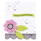 Spellbinders French Sentiments BetterPress Plate and Die Set bp-233 happy birthday