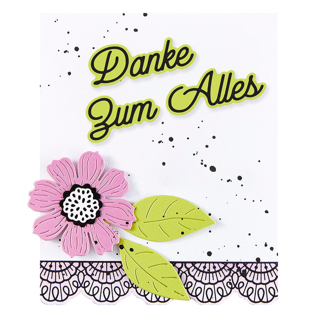 Spellbinders German Everyday Sentiments Etched Dies s5-674 thanks