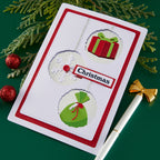 Spellbinders Gift Boxes and Bags Etched Dies s4-1553 green and red presents snowflake christmas card