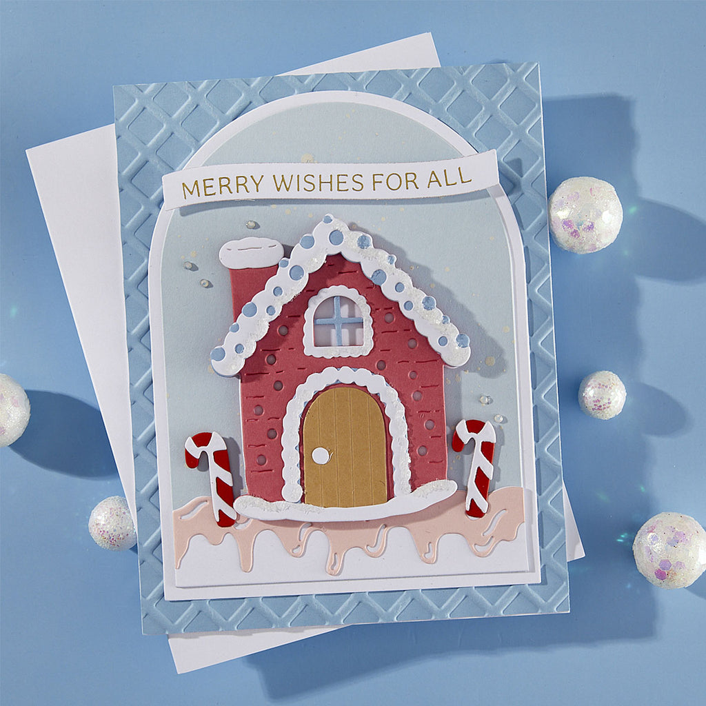 Spellbinders Gingerbread House Etched Dies by Stamperia s4-1492 waffle