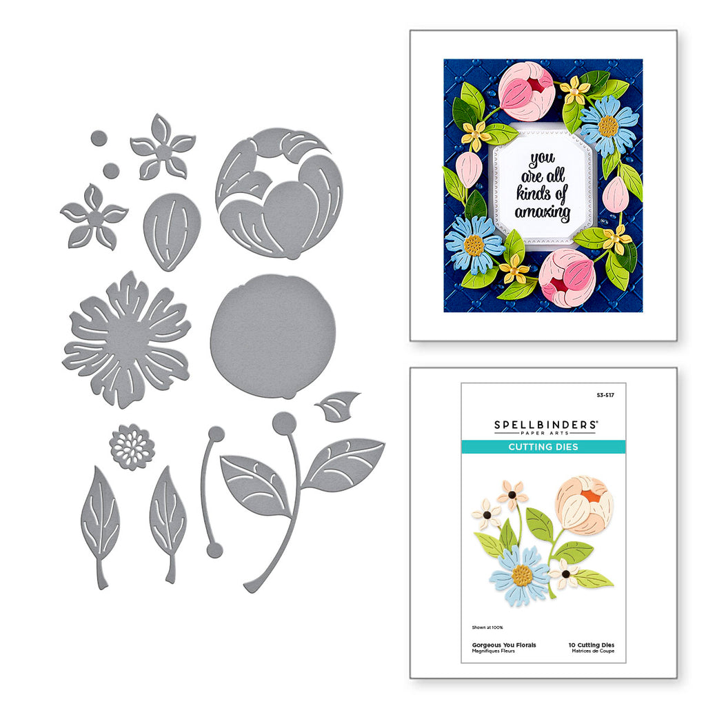 Spellbinders Gorgeous You Florals Etched Dies s3-517