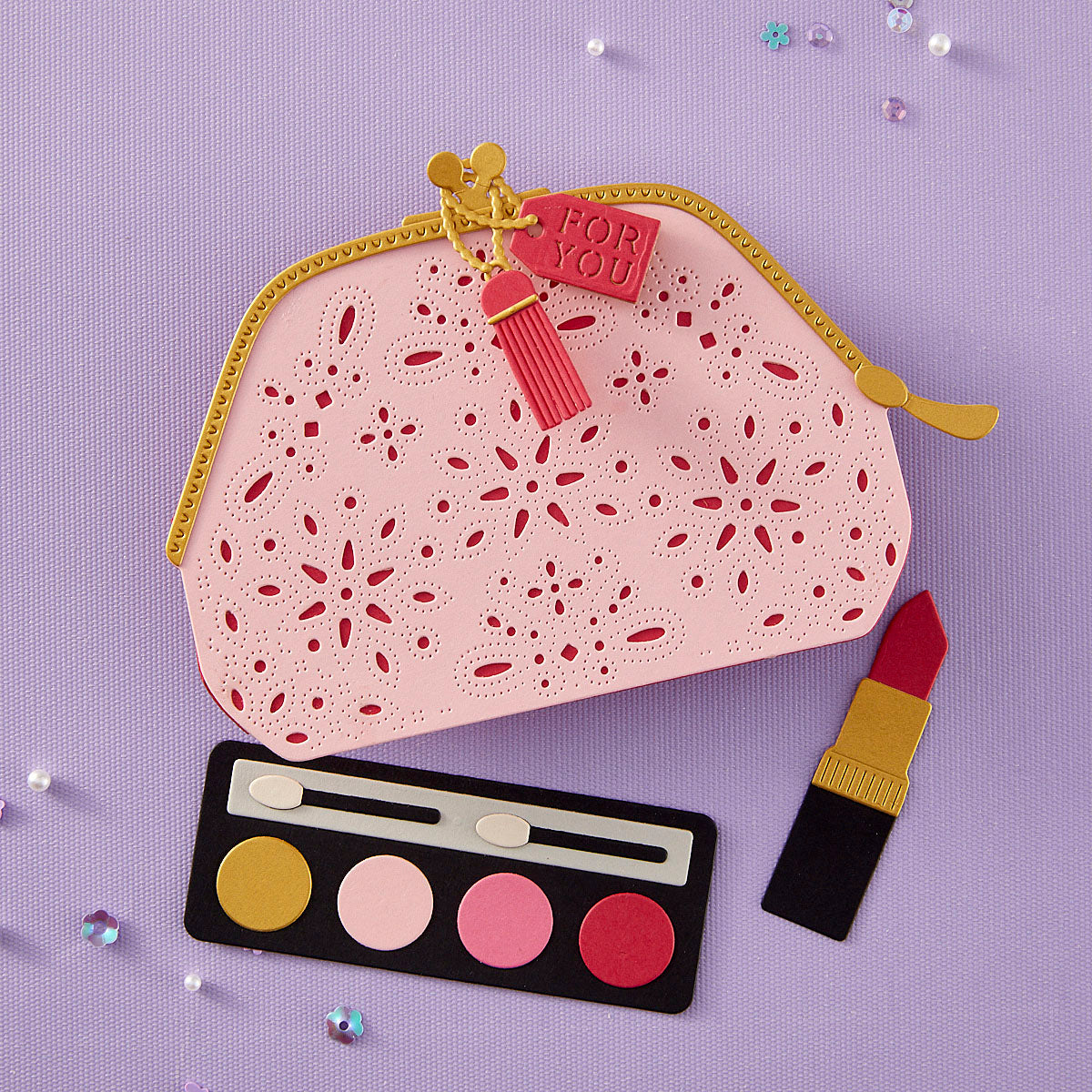 Spellbinders Gorgeous You Makeup Bag Etched Dies s5-658 for you