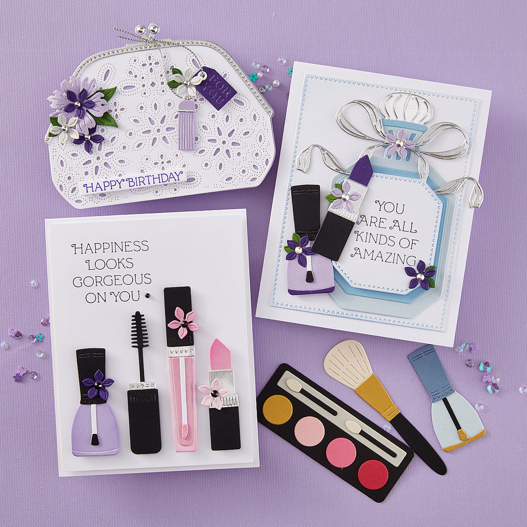 Spellbinders Gorgeous You Makeup Etched Dies s6-246 happiness