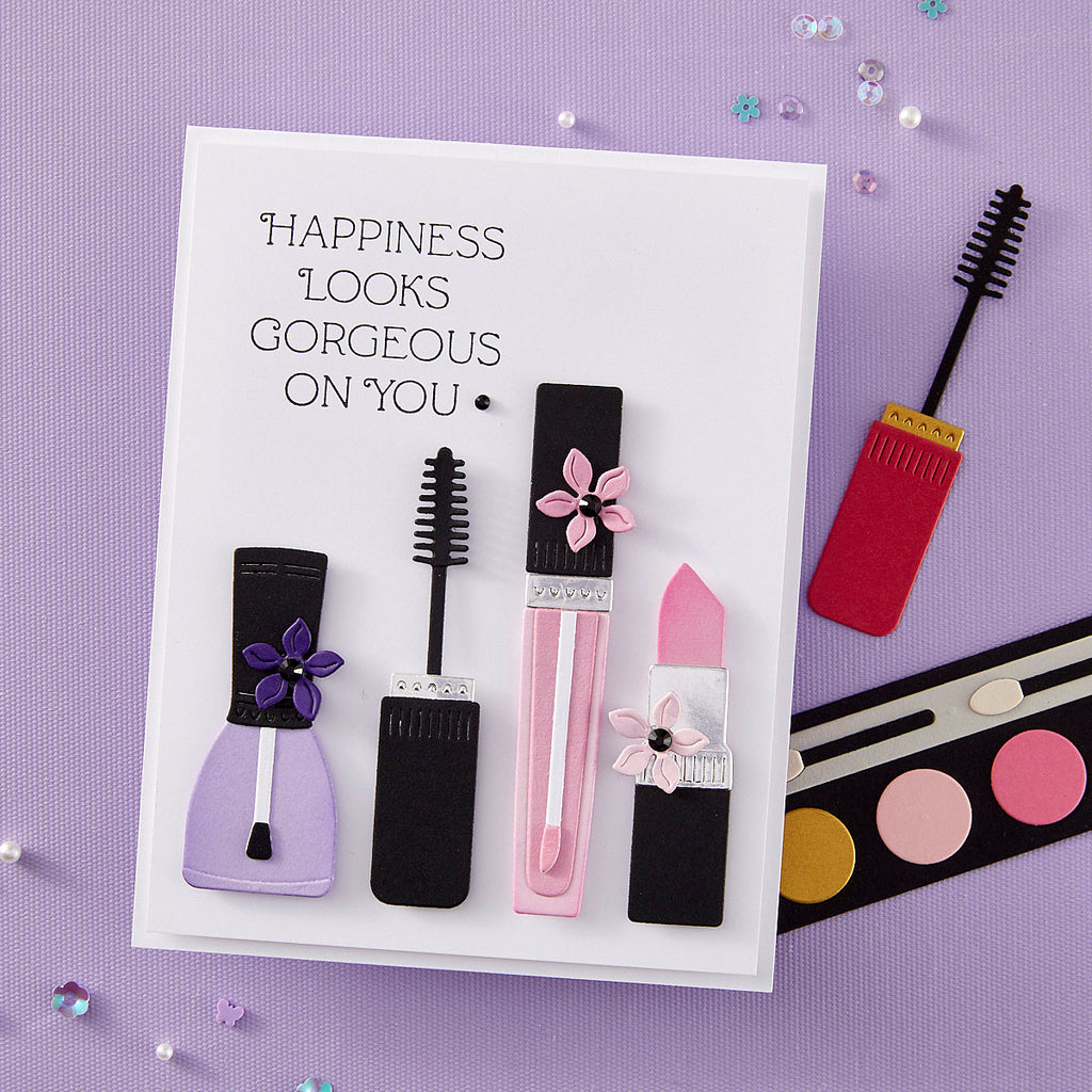 Spellbinders Gorgeous You Makeup Etched Dies s6-246 happiness looks good
