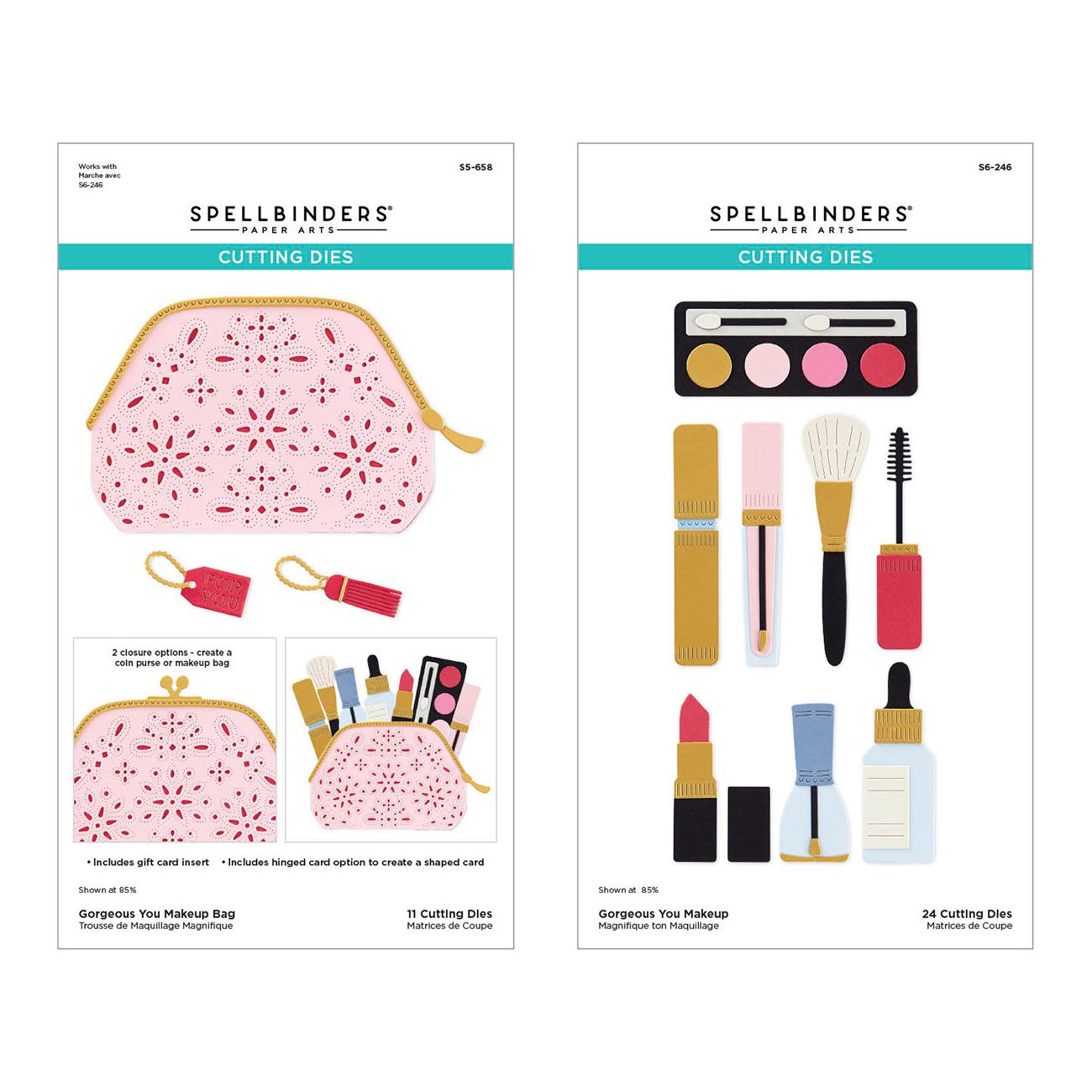 Spellbinders Gorgeous You Makeup and Bag Etched Dies Bundle