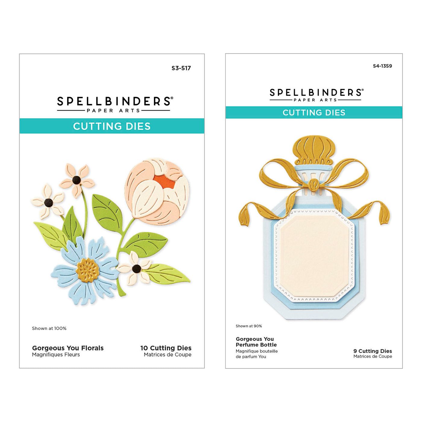 Spellbinders Gorgeous You Perfume Bottle and Florals Dies Bundle