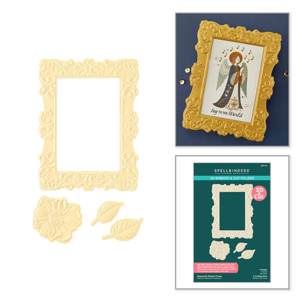 Spellbinders Greenwich Market Frame 3D Emboss and Cut Folder e3d-174