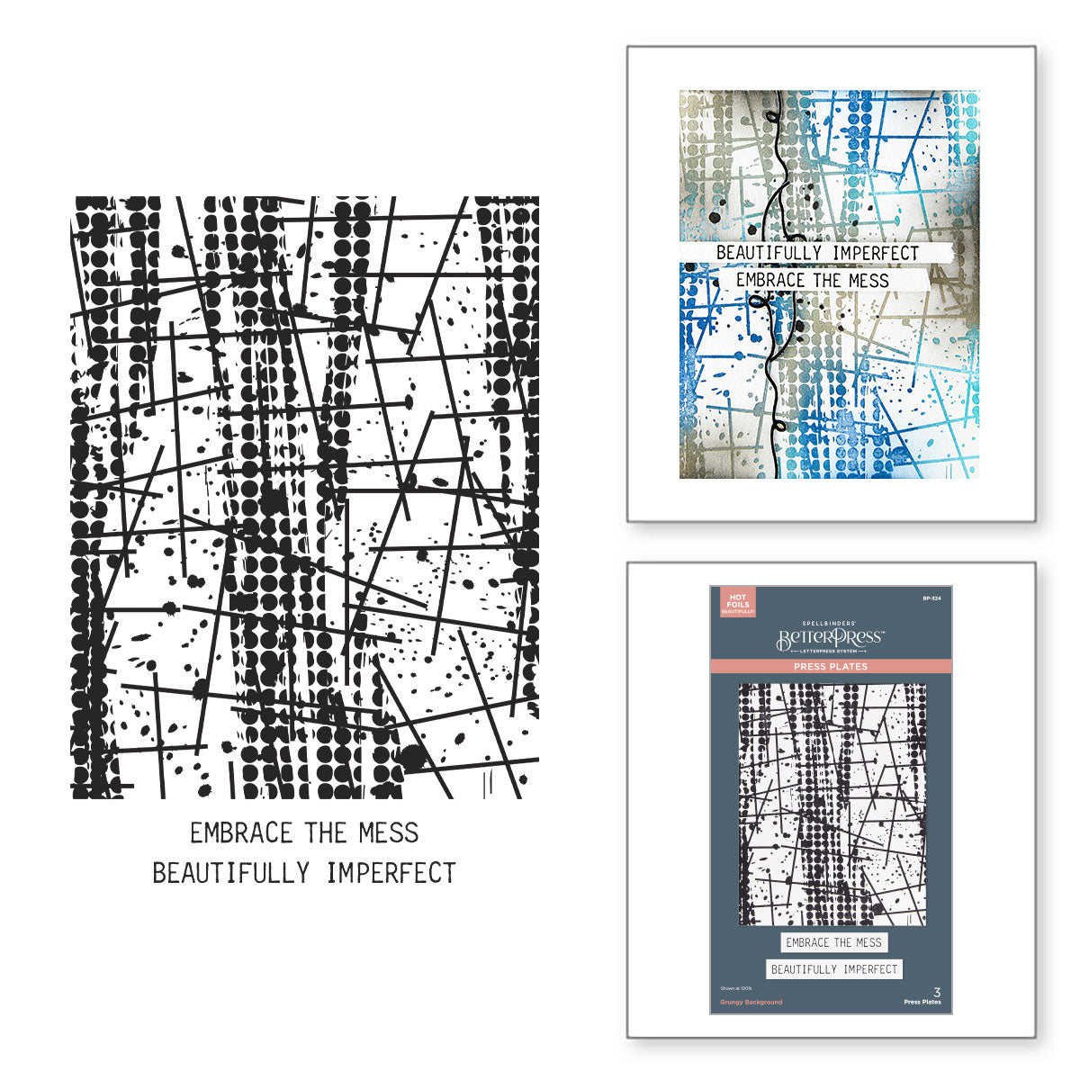 Spellbinders Grungy Background Press Plates bp-324
