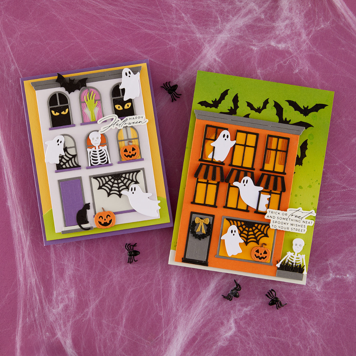 Spellbinders Halloween City Holiday Decorations Dies Bundle haunted house cards