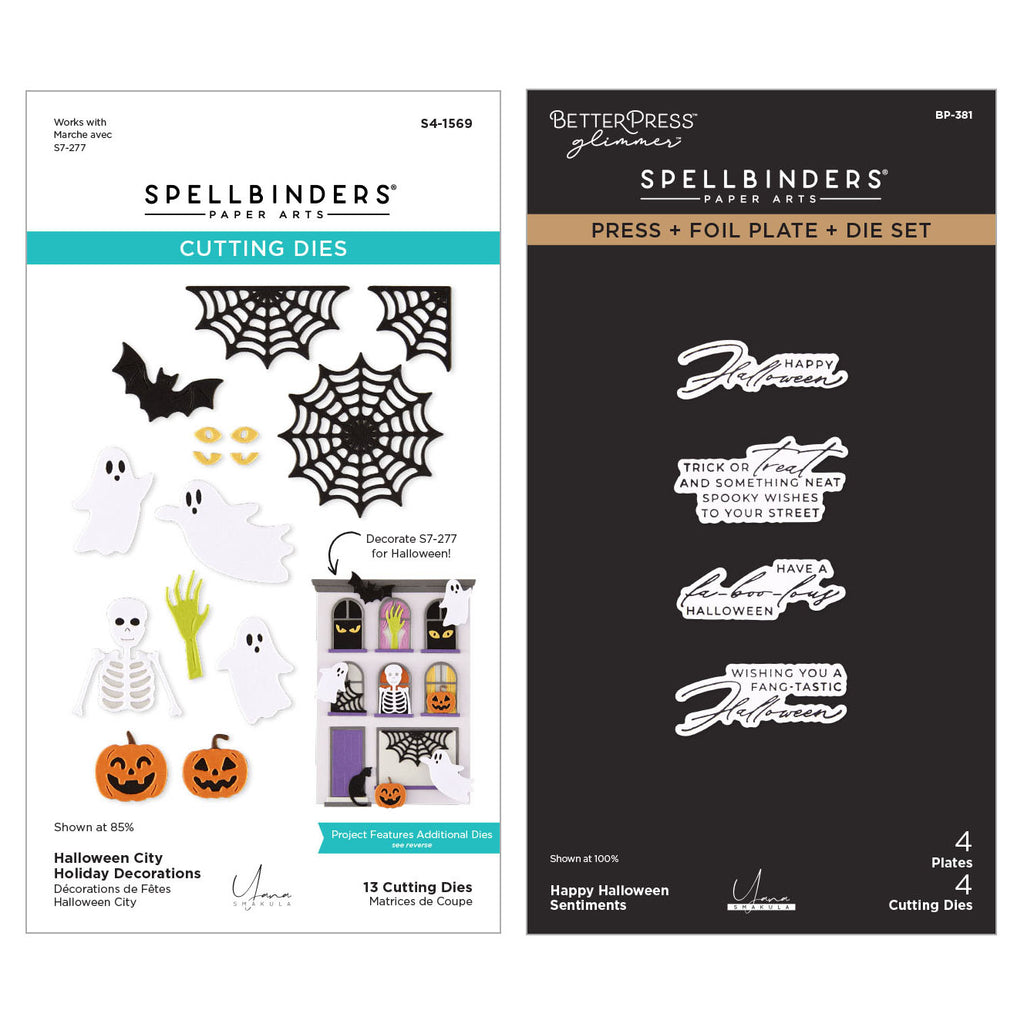 Spellbinders Halloween City Holiday Decorations Dies, Press and Foil Bundle