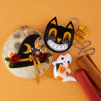 Spellbinders Halloween Felt Stitch and Create I Want It All Die Set bd-1140 black hat witch hat ghost