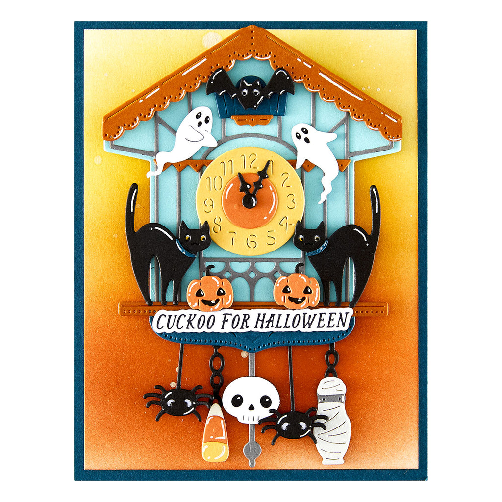 Spellbinders Halloween Tick Tock Etched Dies s3-557 clock