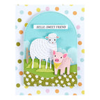 Spellbinders Ham It Up Clear Stamp and Die Set sds-199 hello