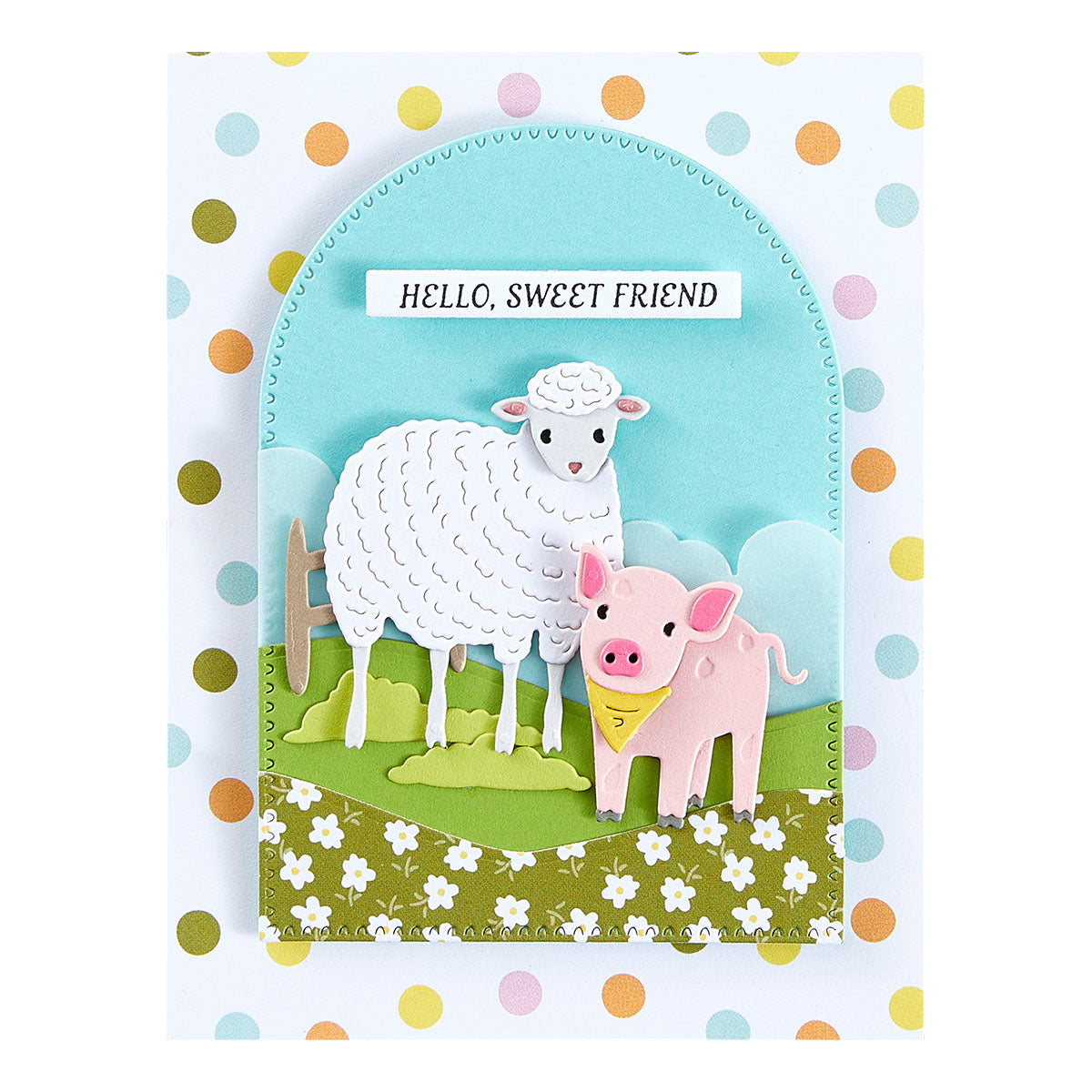 Spellbinders Ham It Up Clear Stamp and Die Set sds-199 hello