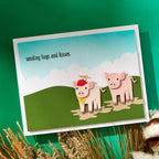 Spellbinders Ham It Up Clear Stamp and Die Set sds-199 hogs & kisses