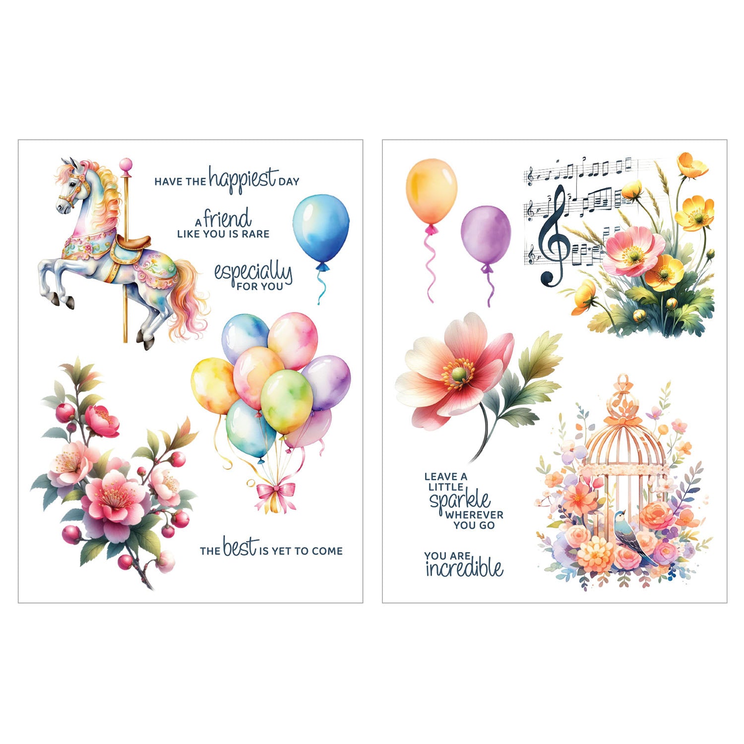 Spellbinders Happiest Day Rub Ons scsr-009 balloons