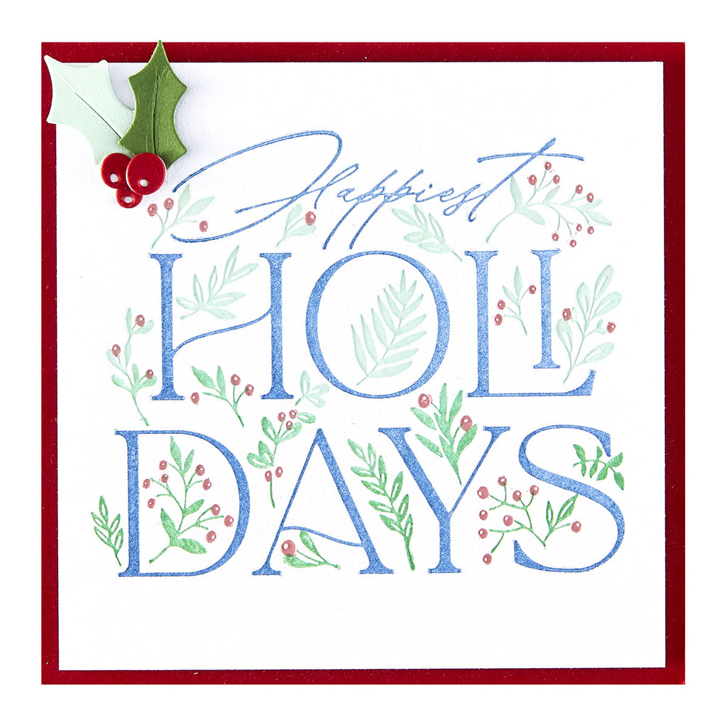 Spellbinders Happiest Holidays Registration BetterPress Plate Set bpr-032 holidays