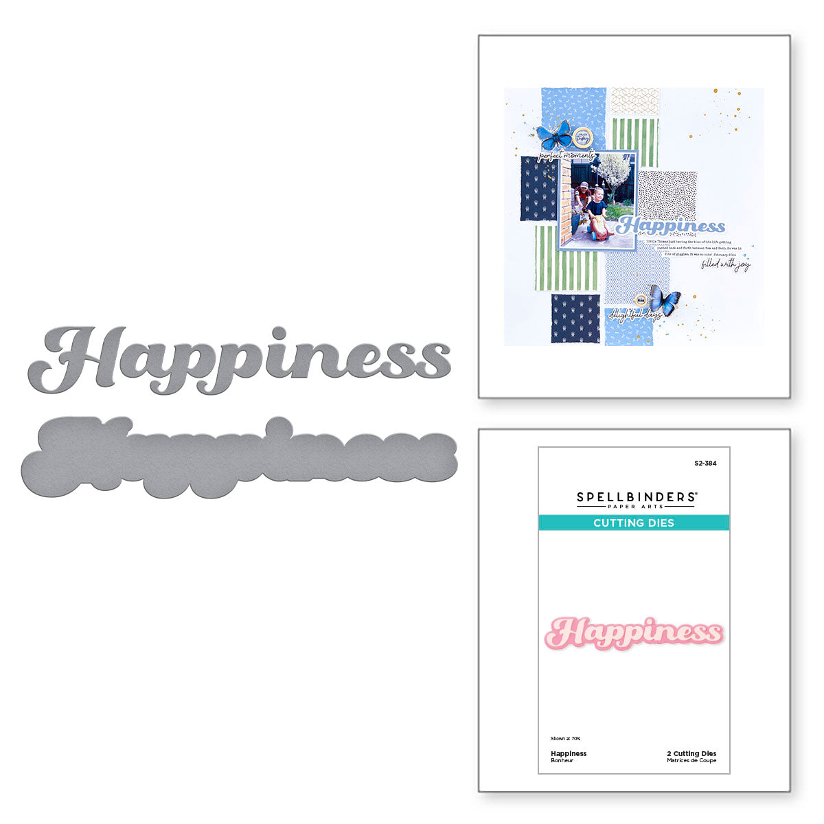 Spellbinders Happiness Etched Dies s2-384*