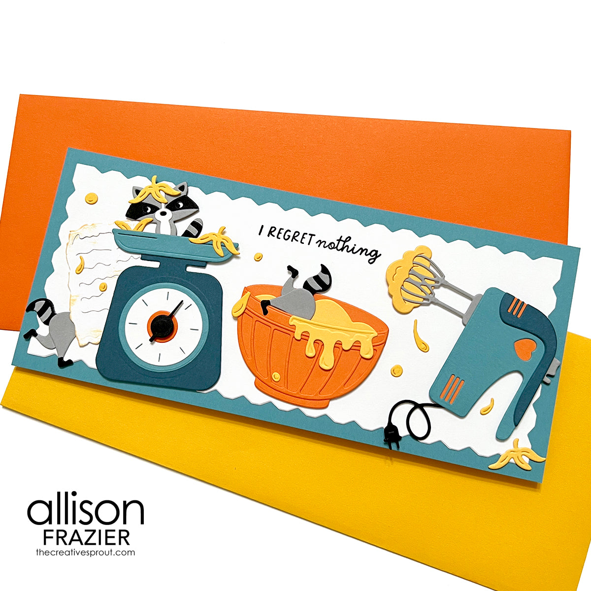 Spellbinders Happy Post Envelope Etched Dies s4-1548 blender food scale raccoons card allison frazier