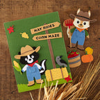 Spellbinders Harvest Style Etched Dies s3-591 hay ride corn maze skunk squirrel farmer autumn card