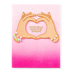 Spellbinders Heart Hands Etched Dies s4-1387 pink