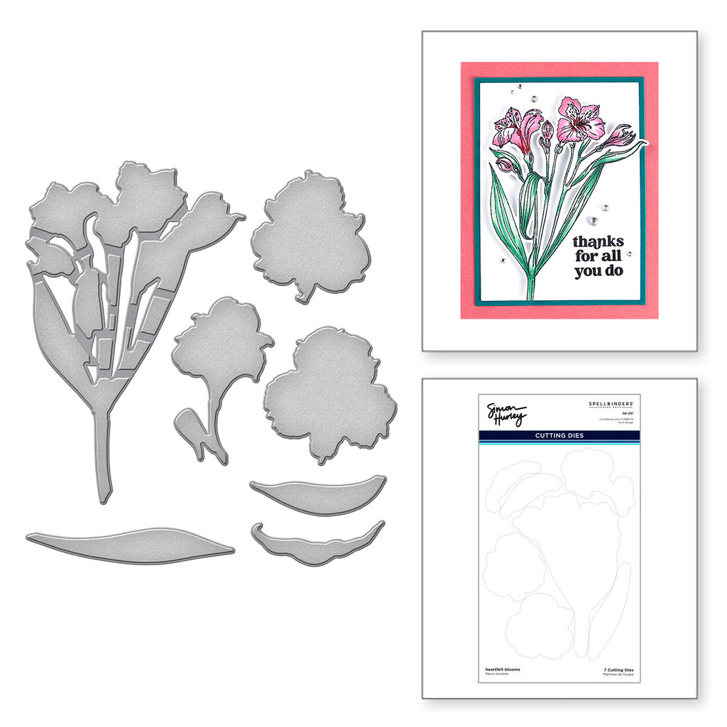 Spellbinders Heartfelt Blooms Simon Hurley Coordinating Dies s6-251
