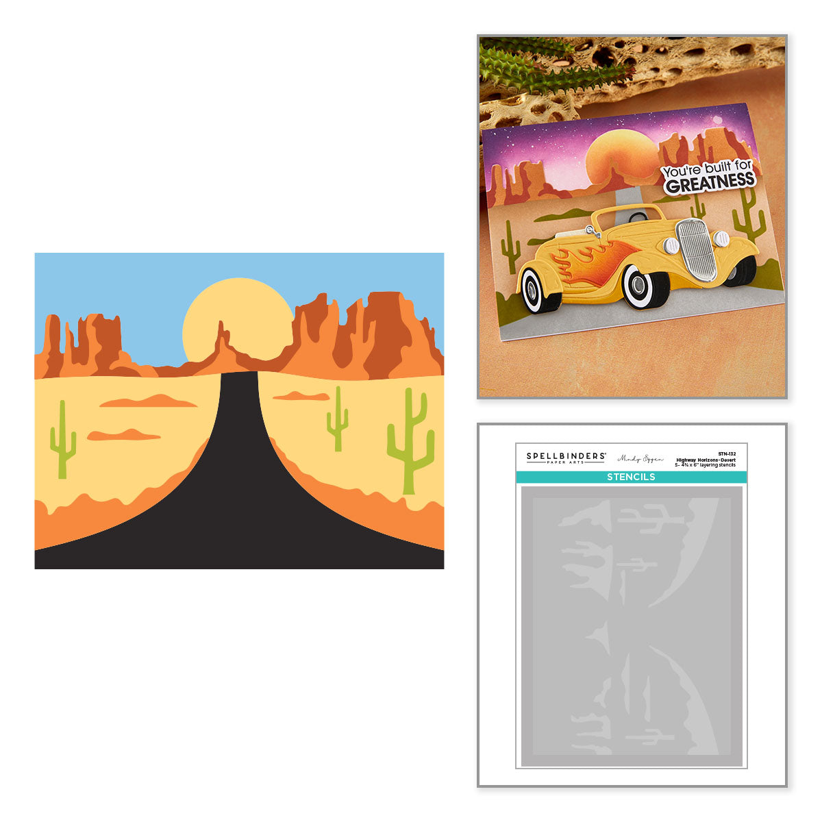 Spellbinders Highway Horizons Desert Layered Stencils stn-132