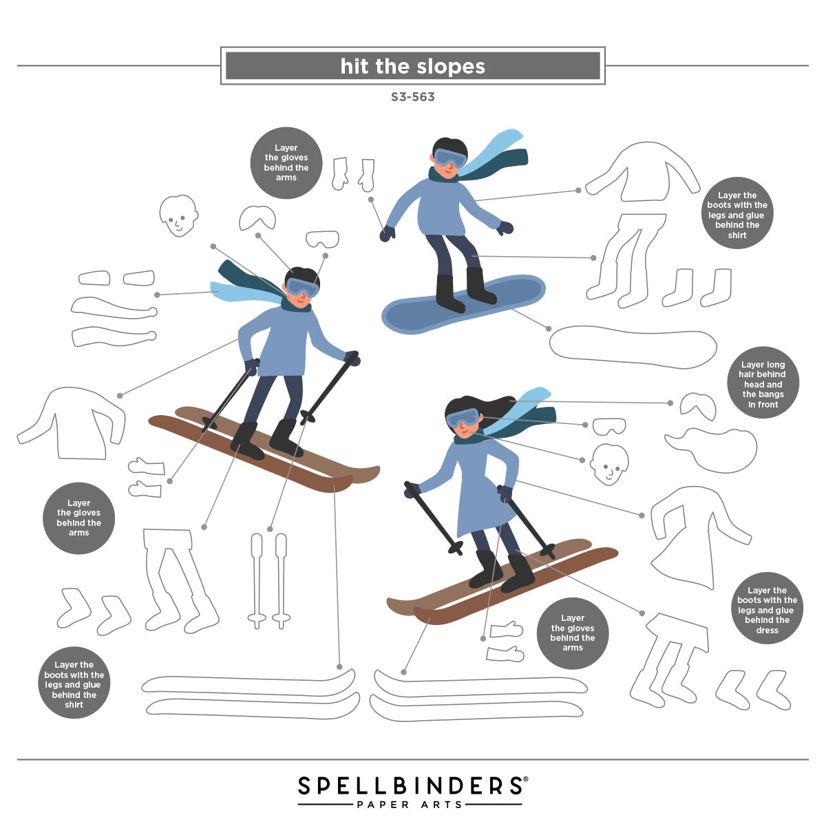 Spellbinders Hit the Slopes Etched Dies s3-563 assembly guide