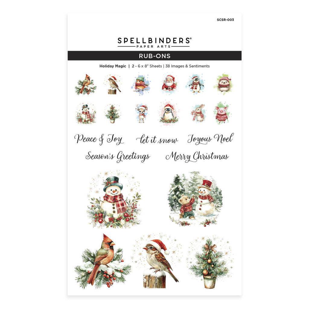 Spellbinders Holiday Magic Rub-On Sheets scsr-003