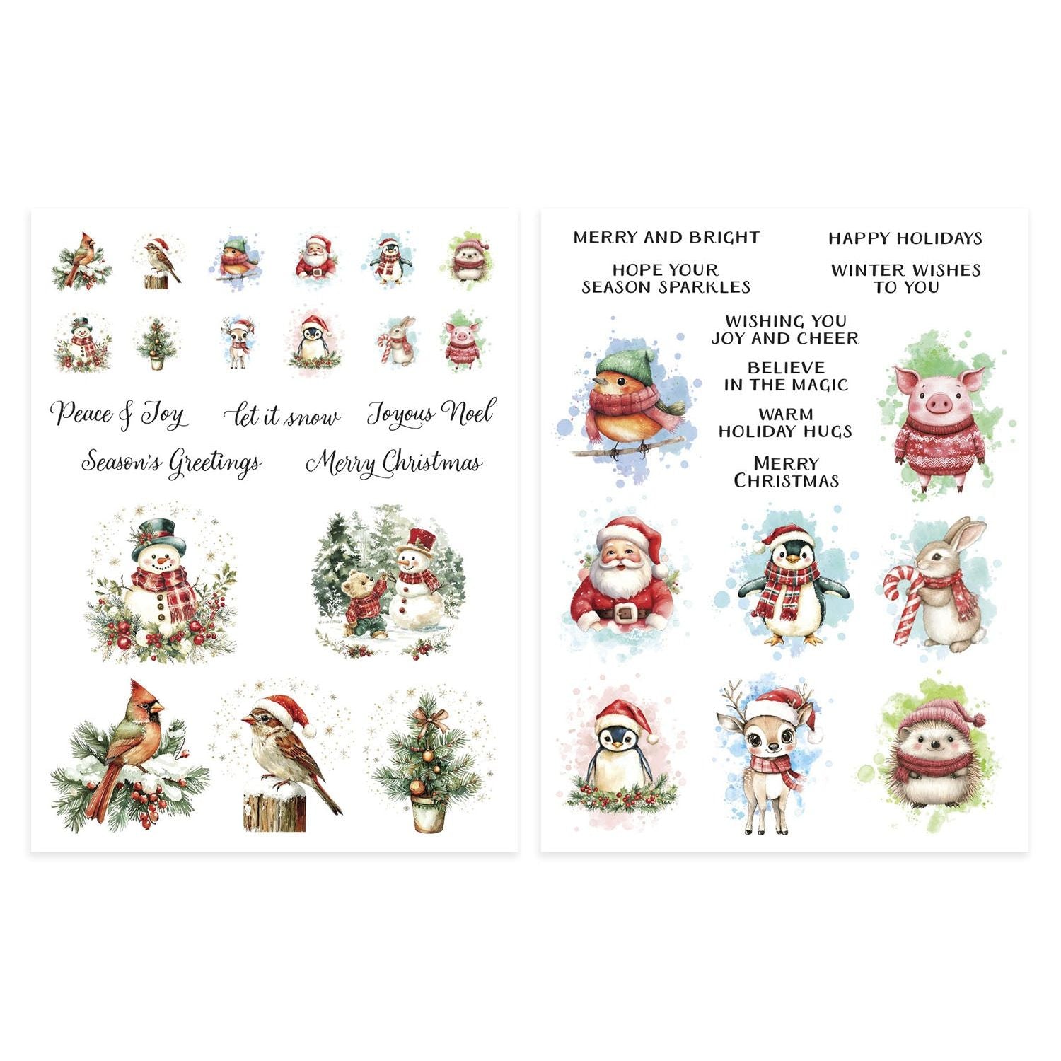 Spellbinders Holiday Magic Rub-On Sheets scsr-003 pages